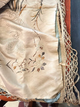 Carregar imagem no visualizador da galeria, Magnificent antique 19th century  Chinese tablecloth ,in pure silk ,fully embroidered by hand . Collectible Textile -Home Decor

