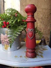 Carregar imagem no visualizador da galeria, Rustic antique wooden candlestick made from ancient balusters.  Measure: 28 cm.
